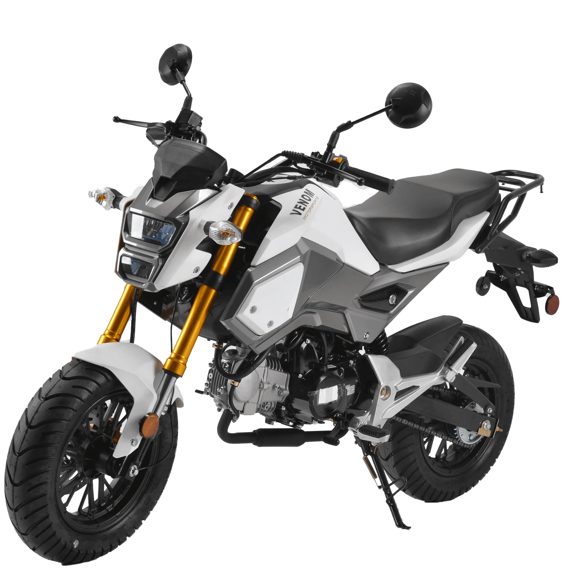 White Boom Vader 2nd Gen Grom clone mini bike